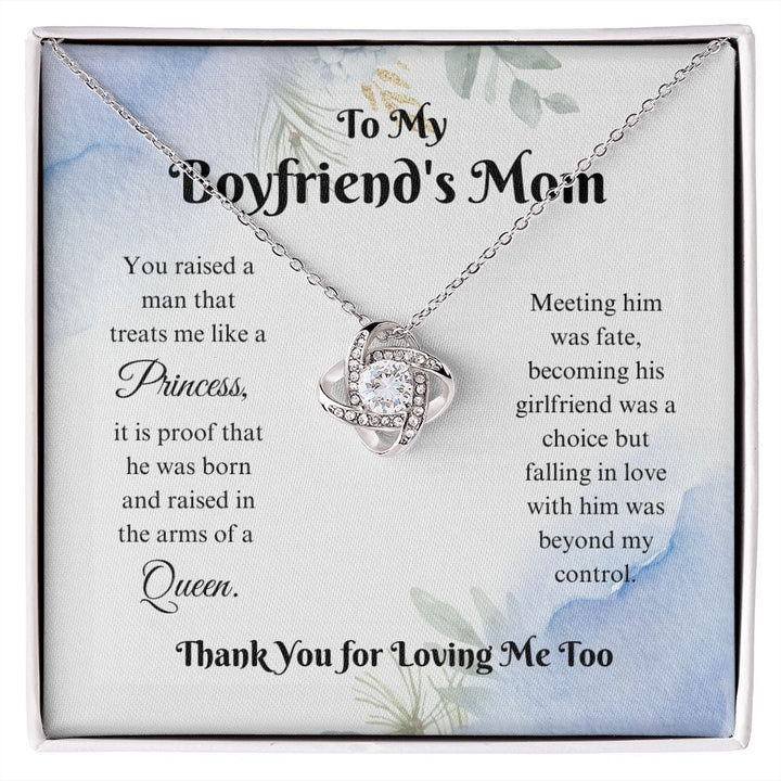 To My Boyfriend's Mom - Thank You - Love Knot Necklace