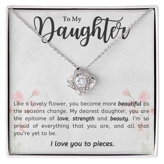 Daughter - Lovely Flower - Love Knot Necklace
