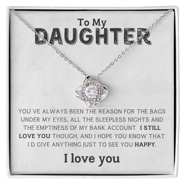 Daughter - I Love You - Love Knot Necklace