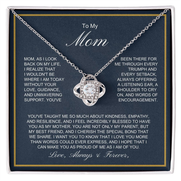 To My Mom - More Than Words - Love Knot Necklace