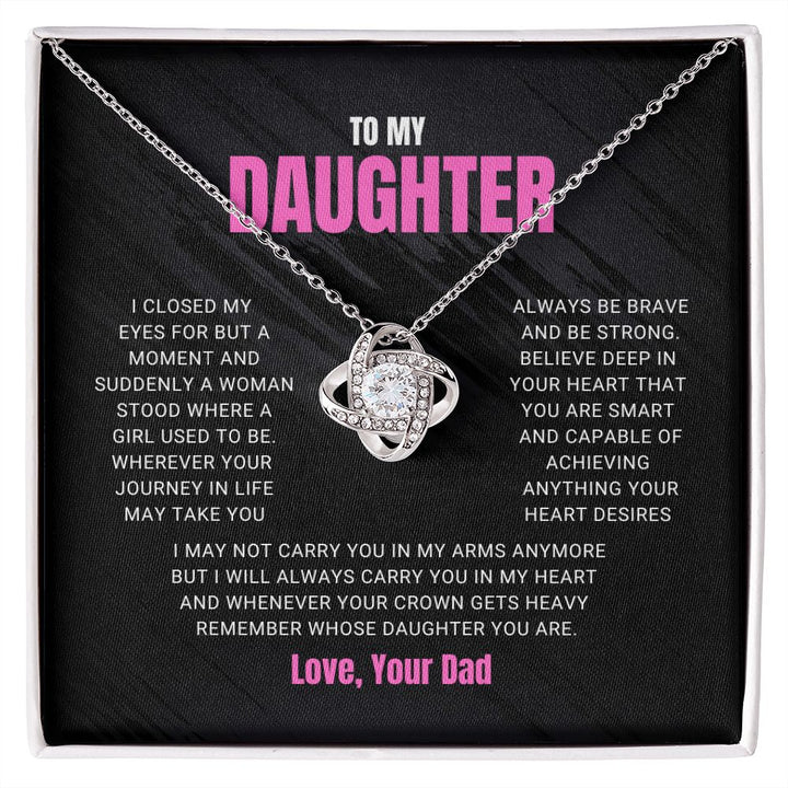 Daughter - Remember - Love Knot Necklace