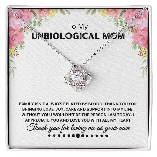 Unbiological Mom - Thank You - Love Knot Necklace