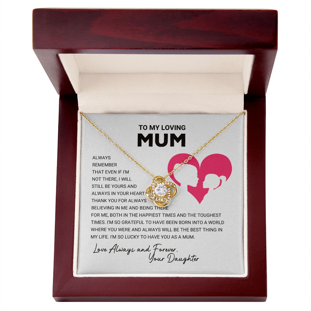 Mum - Always Remember - Love Knot Necklace