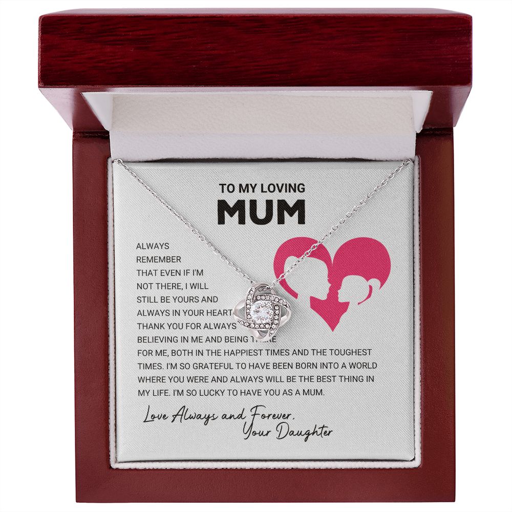 Mum - Always Remember - Love Knot Necklace