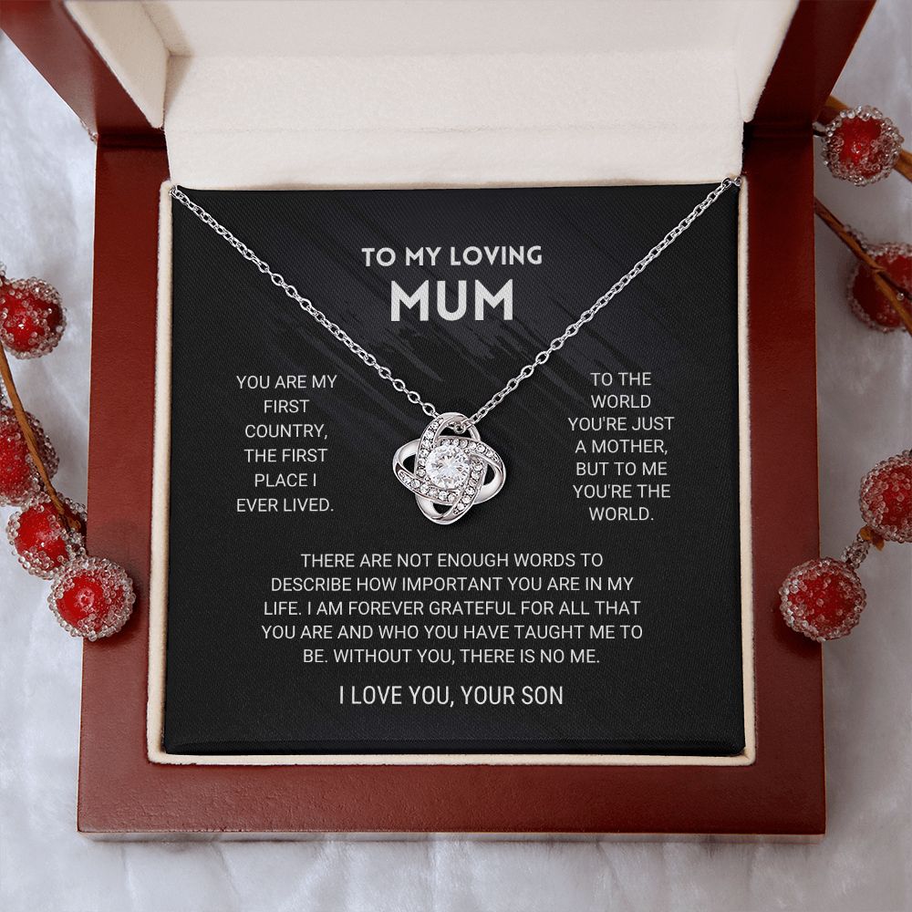 Mum - You're The World - Love Knot Necklace From Son
