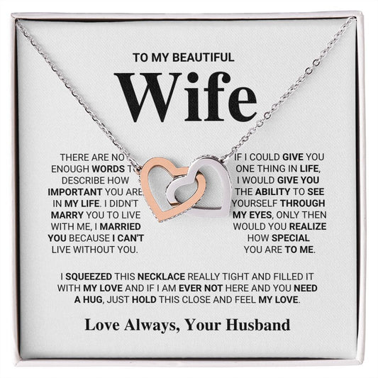 Wife - Feel My Love - Interlocking Hearts Necklace