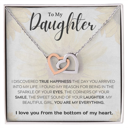 Daughter - My Everything - Interlocking Hearts Necklace