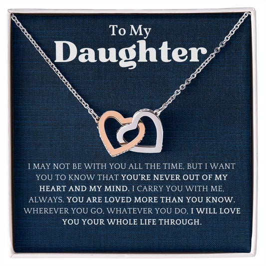 Daughter - You Are Loved More - Interlocking Hearts Necklace