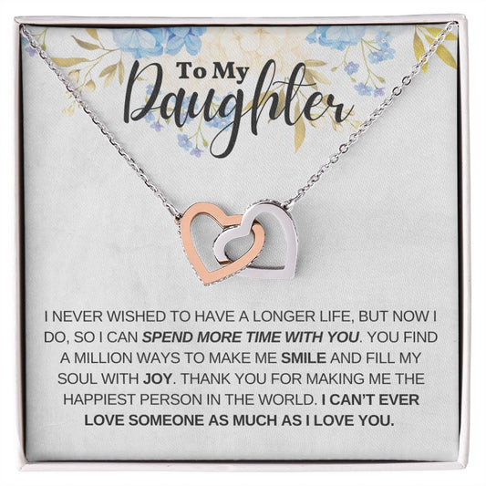 Daughter - Thank You - Interlocking Hearts Necklace