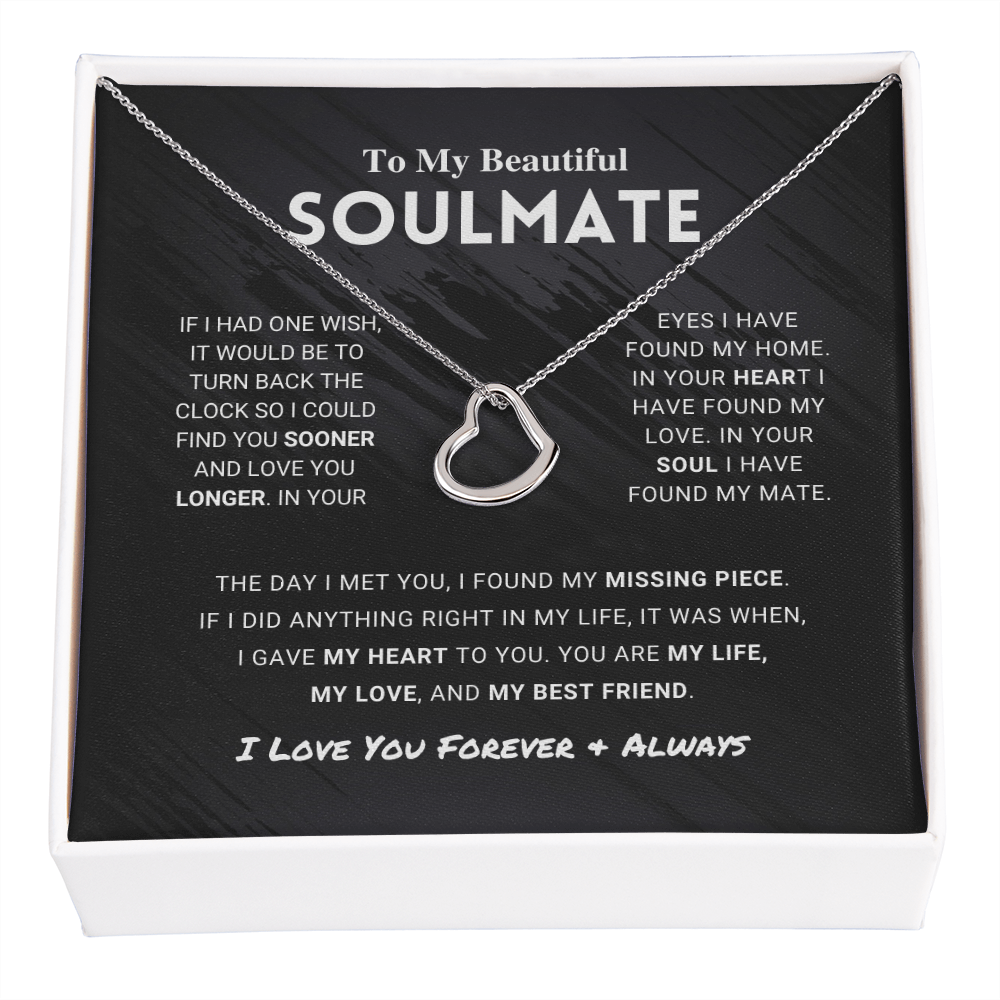 Soulmate - Missing Piece - Delicate Heart Necklace