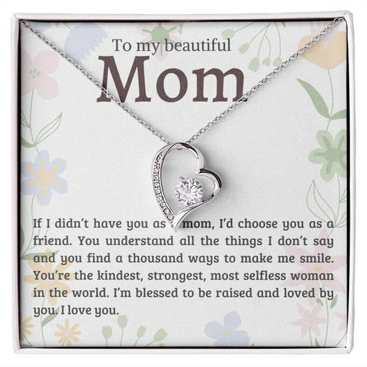 Mom - Most Selfless Woman - Forever Love Necklace