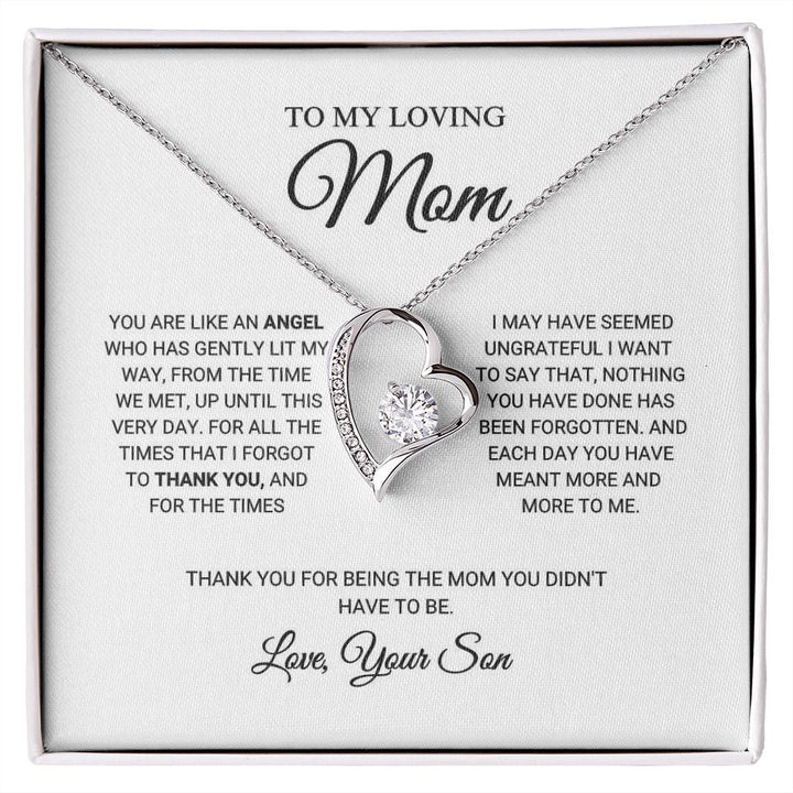 To My Loving Mom - An Angel - Forever Love Necklace