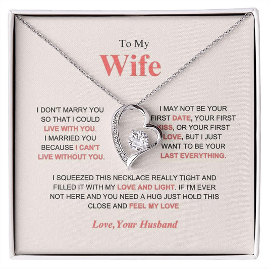 To My Wife - Feel My Love - Forever Love Necklace