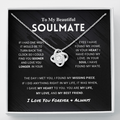 Soulmate  Missing Piece - Love Knot Necklace