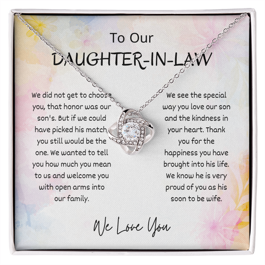 To Our Daughter In Law - Love Knot Necklace