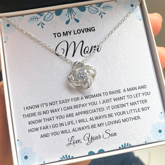 Mom - Love Knot Necklace Gift - From Son