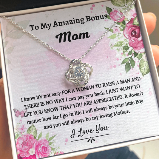 To My Amazing Bonus Mom - Love Knot Necklace