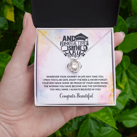 Limit Is The Sky - Graduation Love Knot Necklace Gift