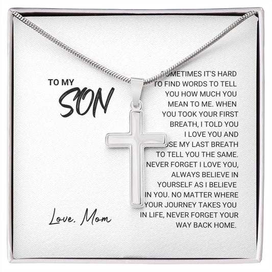 Son - Never Forget - Artisan Cross Necklace
